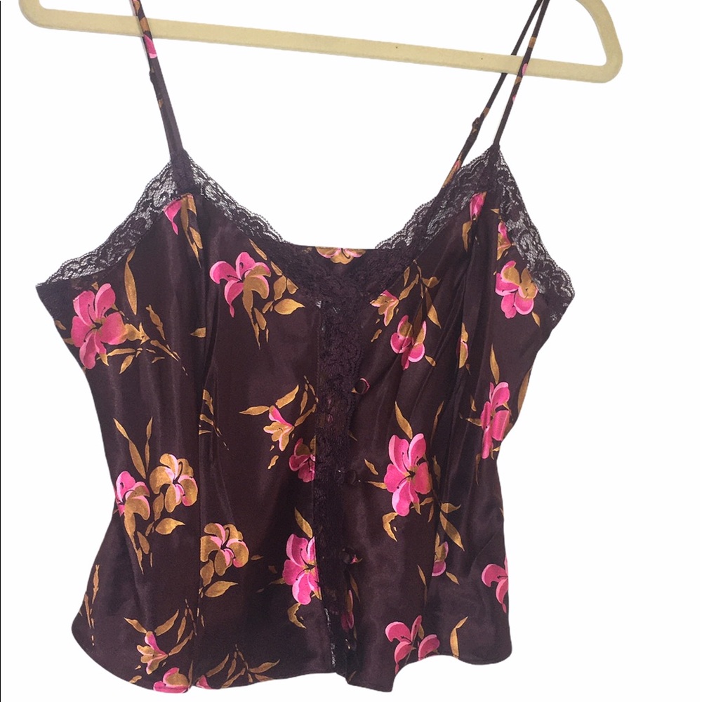 Victoria secret silk matron floral tank top